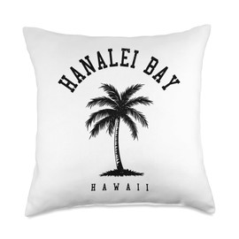 Hanalei Hawaii Surf Kauai Hawaiian Souvenir Surfer Throw Pillow