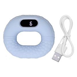 Silicone Hand Grip Strengthener Muscle Training Adjustable Strength Hand Strengthener Grip Ring with Counter Display Blue