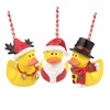Yellow Duck Christmas Ornaments, Santa, Reindeer and Scrooge Hanging Ducks,