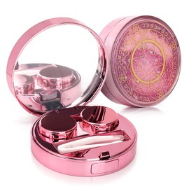 ofone Contact Lens Case, Bling Stars Colored Contacts Travel Cases with Remover Tool, Tweezers & Mirror, Contact Lenses Holder Container Storage Kit for Women and Girls (Pink)