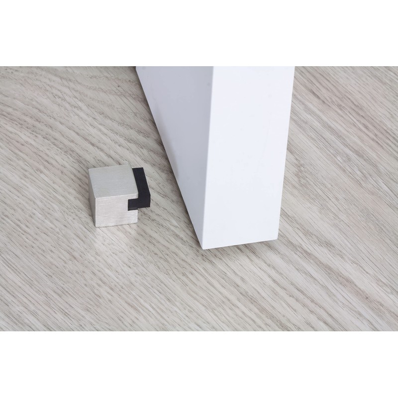 Quadratischer Türstopper, selbstklebend, Edelstahl, 20x20x20mm, weiß