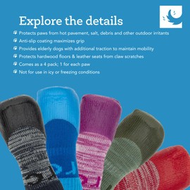 RC Pets Sporty PAWks Dog Socks, Charcoal Heather, X-Small