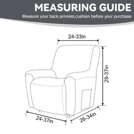 Cupuamon Recliner Chair Covers,Lazy Boy Recliner Covers Stretch Reclining Covers 1 Piece Furniture Protector with Elastic Bottom for Dog,Kids-Charcoal