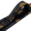 DiBanGu Men Golden Black Floral Neckties Silk Black Floral Tie