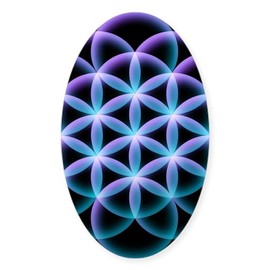CafePress Flower of Life Mandala Oval Car Bumper Sticker
