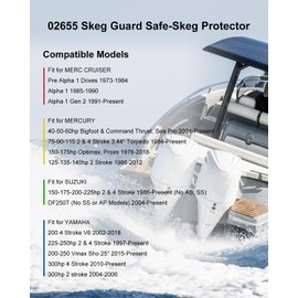 JUFZQO 02655 Skeg Protector Fit for Mercruiser Mercury Suzuki and Yamaha Motors, Stainless Steel Skeg Guard Protector Fix Damaged Skeg, Protects Against Damage from Ramp Dragging, Rocks, Debris