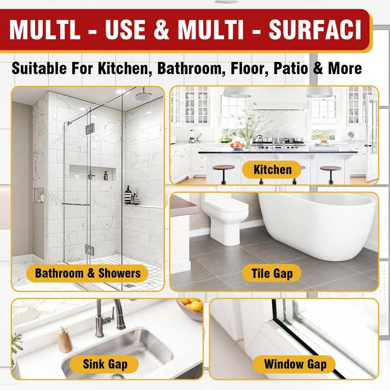 Tile Grout Repair Kit, 2 Pack White Grout Sealer for
