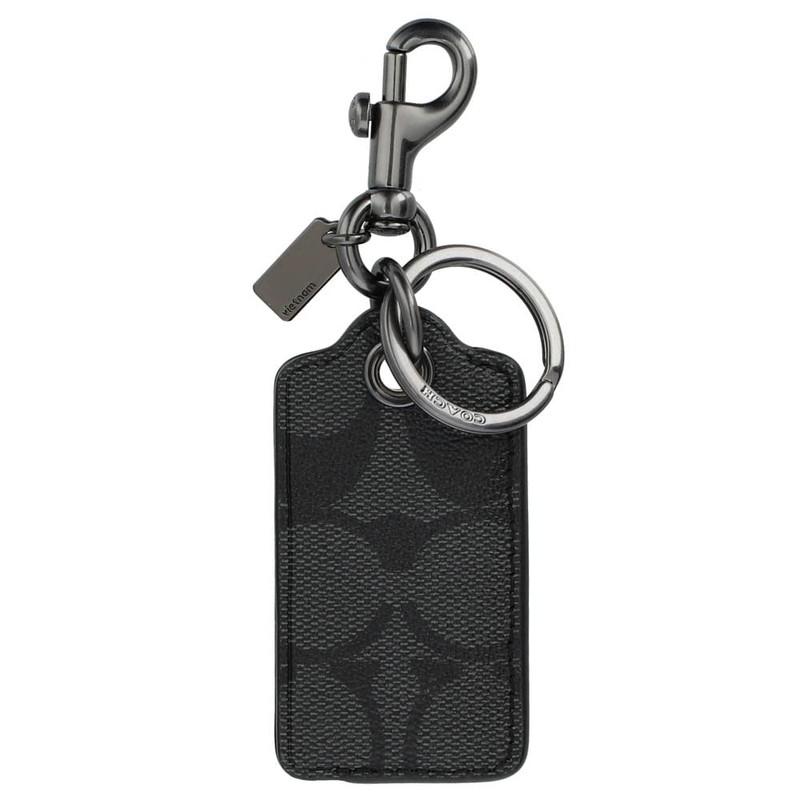 Coach Key FOB Signature CF131 WQBO4G QB/Charcoal Key Holder with