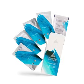 Conscious Coconut Organic Coconut Oil Packets, Coconut Oil for Skin Care and Hair Care, MCT Travel Packets, Eczema, Sunburns, Small Batch, Fair Trade 5 packets