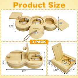 Hamiledyi 3 Pack Guinea Pig Foraging Toys Interactive Wooden Rabbit Enrichment Toys Hamster Hide Treats Snuffle Puzzle Game for Chinchilla Bunny Rat Gerbil