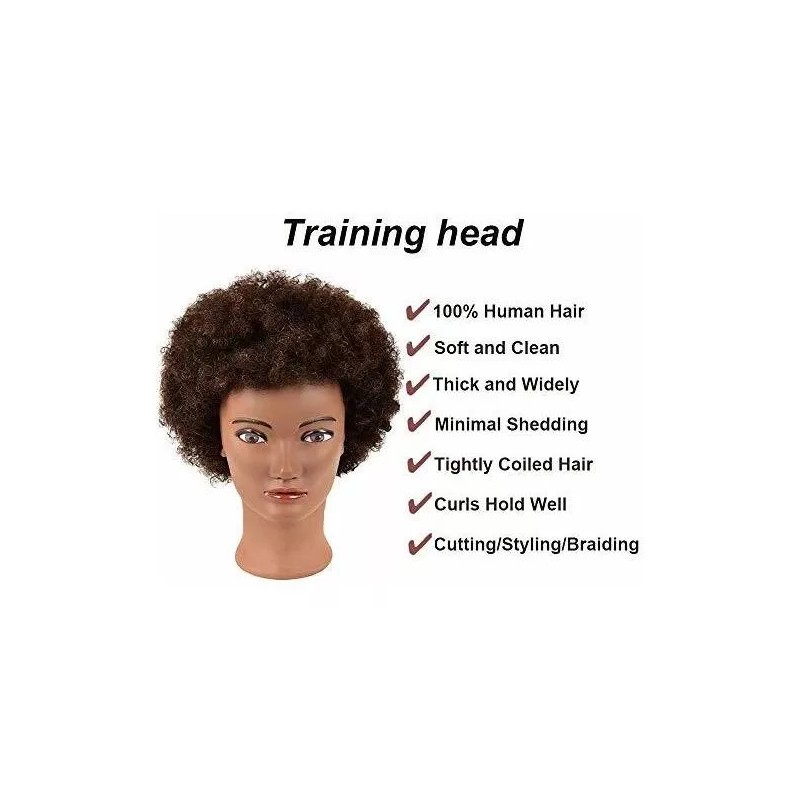 N2 Maniqui Cabeza Cabello Natural Marrón 20 Cm N2