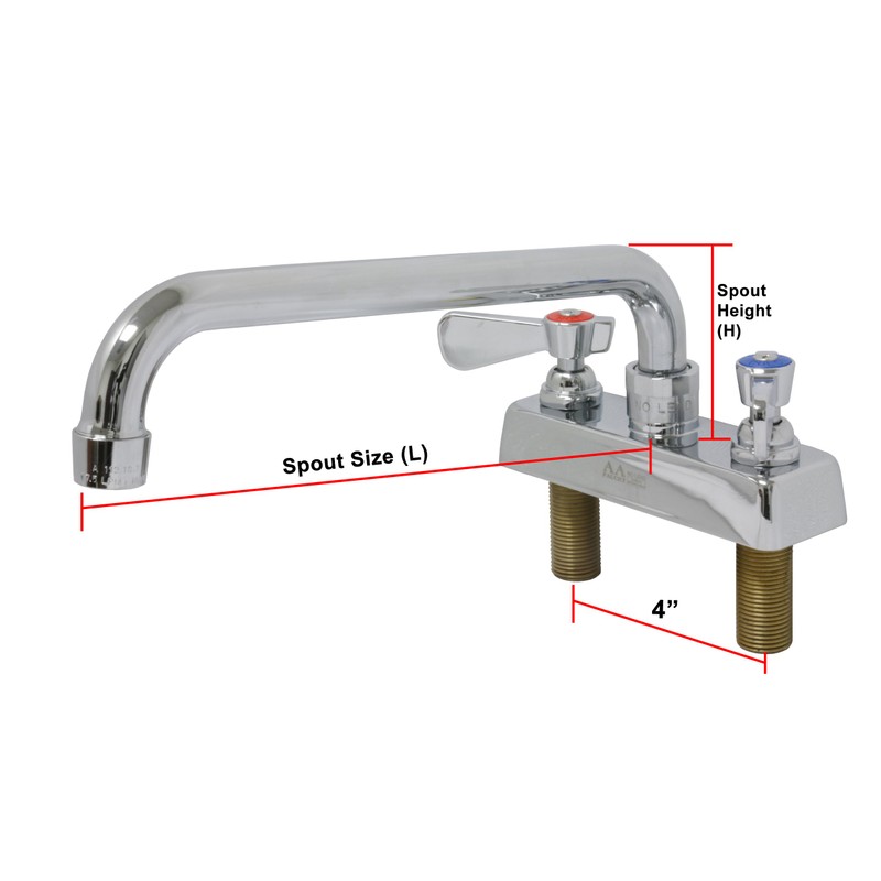 AA-402G Faucet 4" Commercial Deck Mount Faucet with AA-008G Heavy
