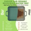 KVZKVZ Green Ceramic Microwave-Safe Bacon Baking Tray, 8.3 x 7