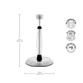 Kamenstein Hexagon Base Perfect Tear, Stainless Steel Countertop Paper Towel Holder, One Handed Pull, No Unraveling, Weighted Base Prevents Tipping, 14 Inch