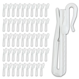 Unitec Paloma Curtain Hooks, Made in Japan, 3.0 inches (75 mm), Pack of 50, Heavy Duty, Height Adjustable, Inspected
