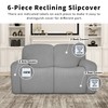 Easy-Going 100% Dual Waterproof Recliner Loveseat Cover, 6-Pieces Stretch Relining