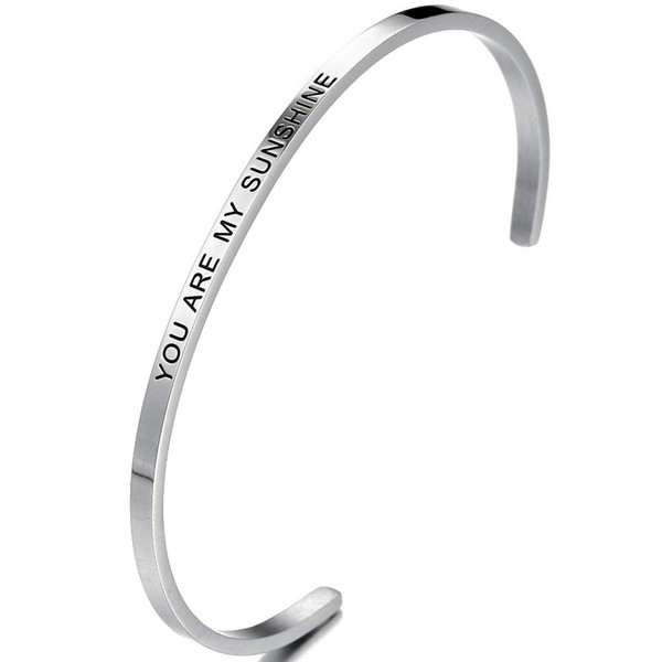 Jude Jewelers Pulsera apilable de acero inoxidable con mantra, regalo