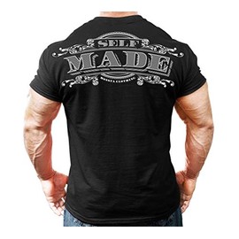 Monsta Clothing Co. Men's Bodybuilding Workout (Self Made) Gym T-Shirt (G:BK) Black