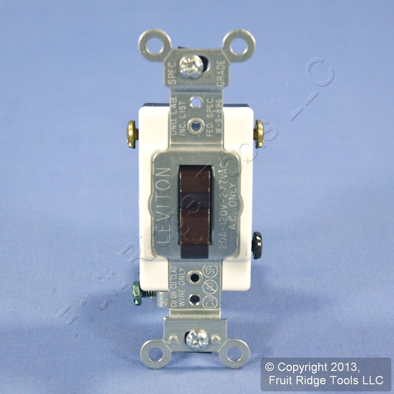 Leviton CS320-2 20-Amp, 120/277-Volt, Toggle 3-Way AC Quiet Switch, Commercial