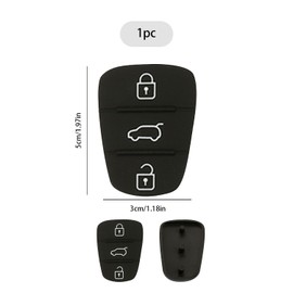 Tabanzhe Car Key Rubber Buttons Pad-3 Buttons Replacement Car Remote Control Car Key Case Auto Flip Key Fob Shell Case Cover Compatible with Hyundai(Black)