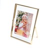 AhaGo Gold Floating Frame (5"x7", Vertical), For Picture 4x6, 3x5, 2x4, Tabletop Shelf Photo Frame, Classy Gift For Festival, Wedding, Home or Office Décor