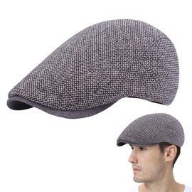 cailiya Men's Beret Beret, Flat Cap, Unisex Beret Peaked Cap, Flat Cap, Adjustable Sports Hat, Gatsby Newsboy Cap, Beret Cap, Size 55-60 cm, Spring/Summer/Autumn/Winter, gray