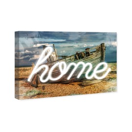 The Oliver Gal Artist Co. Typography and Quotes Wall Art Canvas Prints 'LED Home Décor, 36" x 24", Blue, Brown