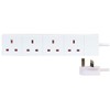 Pro Elec PEL00893 4-Gang Extension, White, 0.25 m Lead
