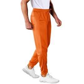 MAGCOMSEN Men's Gym Workout Pants Athletic Sweatpants with Pockets Breathable Work Pants for Men Summer Casual Pants Golf Pants Orange 32