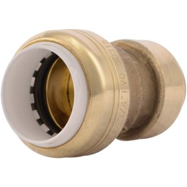 SharkBite 3/4 Inch CTS x 3/4 Inch PVC Transition Coupling, Push to Connect Brass Plumbing Fitting, PEX Pipe, Copper, CPVC, PE-RT, HDPE, UIP4016A
