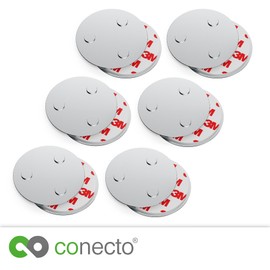 conecto, 60mm Magnetic Mount, Magnetic Mount, Universal Magnetic & Drilled Hole, Suitable for Smoke Alarm, 60mm, Set of 6