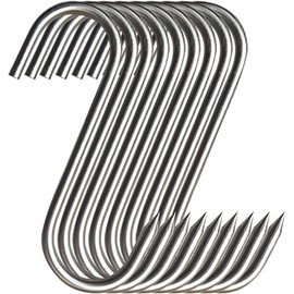 MUFEDAT 20Pcs 5.1inch Stainless Steel Meat Hooks, SUS304, S-shaped, 13CM, 100lb, Kitchen, Butcher, Hunter, Smoking