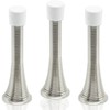 3X Wall Mounted Chrome Spring Door Stop Sprung Stopper Skirting