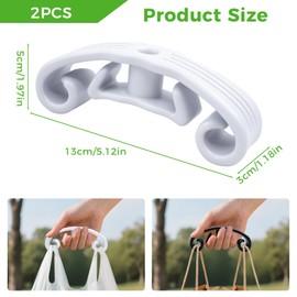 KCMOSGI 2pcs Grocery Bag Carrier, Heavy Duty Grocery Bag Carrier Handle, Each Holds Up to 100lbs – Suitable for Shopping Bags Buckets & More (White&Black)