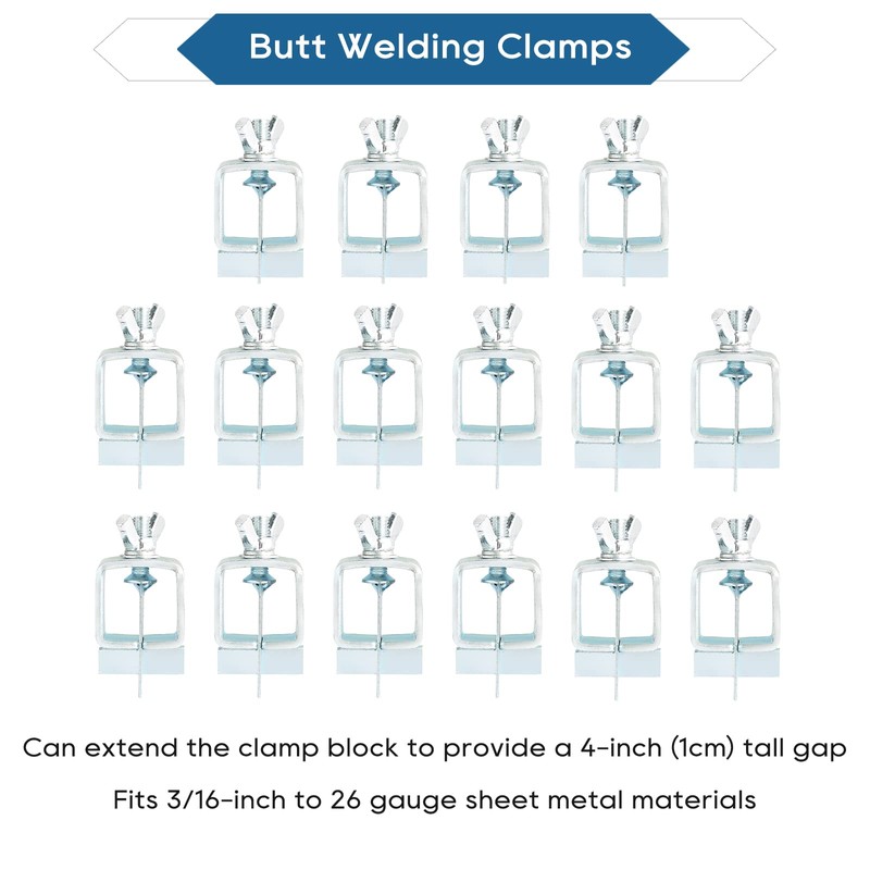 FLKQC Butt Clamps 16 pcs Butt Welding Clamps Auto Body