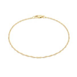 Carissima Gold Women's 9 ct Yellow Gold Diamond Cut 1 mm 30 PG Twist Curb Chain Bracelet of Length 19 cm/7.5 Inch