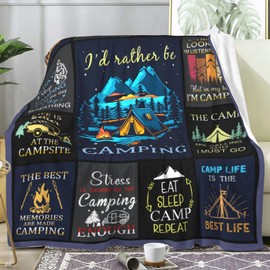 Camping Blanket Gifts for Men Woman Couples,Soft Cozy Camping Blankets and Throws RV Travel Hiking Bed Sofa,Cool Camper Gifts for Camping Lovers Campsite Outdoors 50"X40"