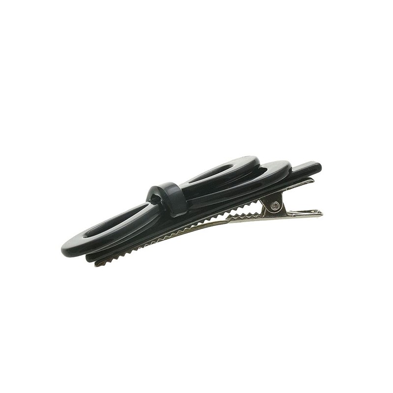 VingTAINE H7462-BK- Tortoise Shell Style Ribbon Hair Clip Patterned Beak