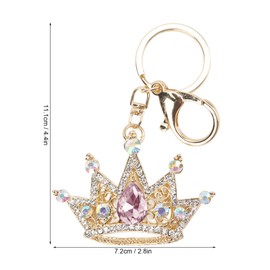 Pssopp Rhinestone Keychain Keyring Crown Keychain Key Ring Sparkling Keyring Decor for Party Wedding Birthday()