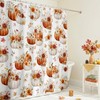 Lindameler Fall Shower Curtain for Bathroom Autumn Farmhouse Floral Pumpkin