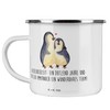Mr. & Mrs. Panda Camping Emaille Tasse 12. Hochzeitstag Nickelhochzeit