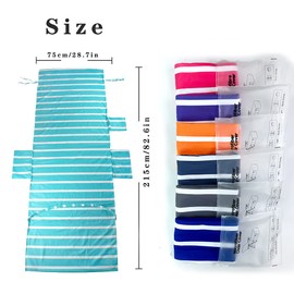 Morbuy Green Microfiber Beach Chair Cover Towel with Side Pockets and Shoulder Strap, Fits Most Lounges, Outdoor Living