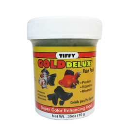 AllTopBargains 3pk Gold Fish Flakes 0.35oz Balanced Diet Natural Color Enhancers Growth Health Gold Deluxe Flake Food to Promote Health Growth Immune System Vitamin Goldfish Clear Water