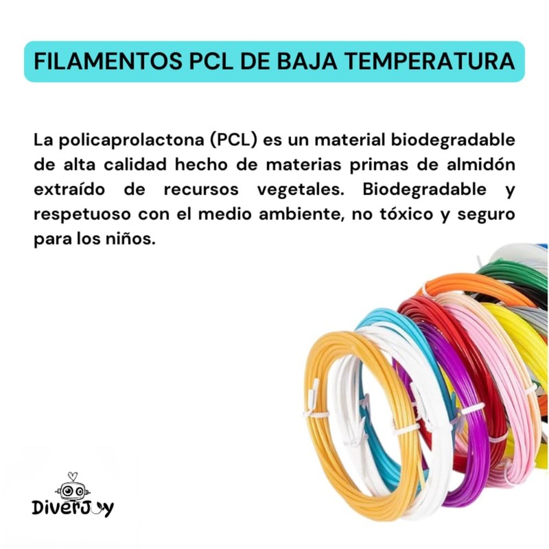 DiverJoy PCL-Filament, 1,75 mm, 3D-Stift für 3D-Stift, 120 m, PCL-Filamente