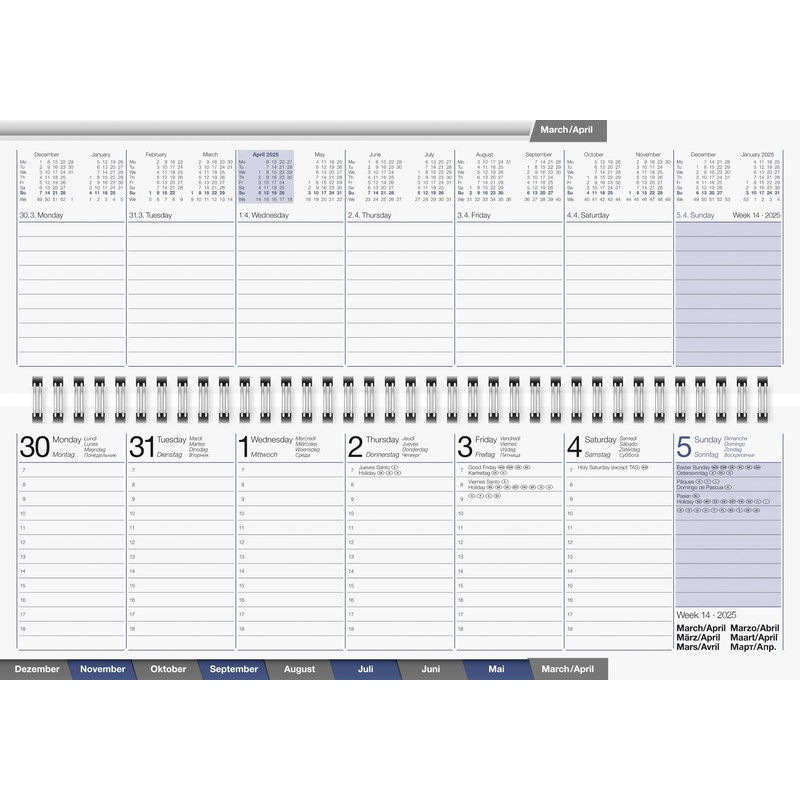 rido/idé Landscape Appointment Book Model AC Weekly Horizontal Appointment Book