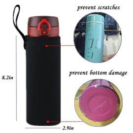 candygirlft Water Bottle Carrier Bag 25oz, water bottle holder, Water Bottle Sleeve, Neoprene Portable Insulated Water bottle Sling Holder Bag 750ml for Men Women Kids Hiking,Black (25 oz-1pack)