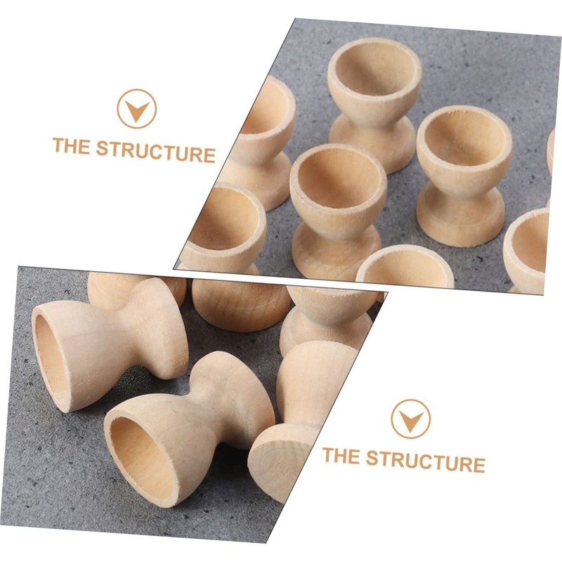 LIFKOME Pack of 24 Wooden Egg Holders Egg Cups Egg