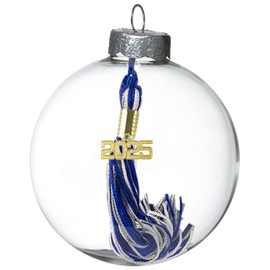 Tassel Depot 2025 Graduation Ornament - Over a Hundred Colors Available -Royal/White