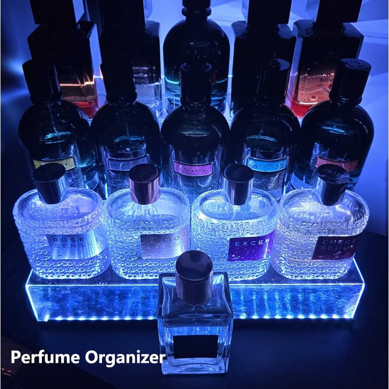 YMVV 15.7 IN Clear Acrylic Display Riser Shelf with LED