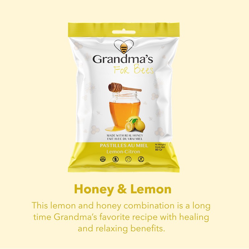 Grandma's For Bees | Honey and Lemon 80g - Pack